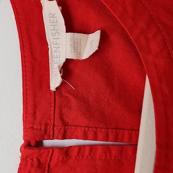 Eileen Fisher Poplin Dress  96% Organic Cotton Stretch Red  Sleeveless SZ Large - Picture 8 of 16